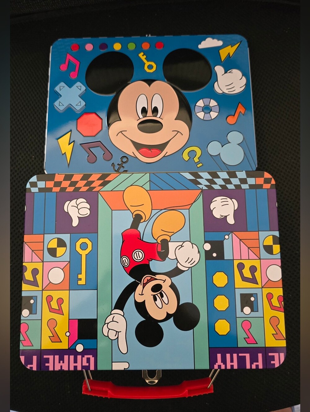 Disney Mickey Mouse "Game Play" Metal Tin Lunch Box Storage Case